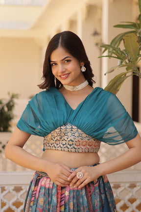 DESIGNER RUSSIAN SILK LEHENGA CHOLI