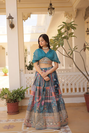DESIGNER RUSSIAN SILK LEHENGA CHOLI