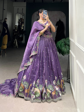 TRADITIONAL GOLD CRUSH THREAD EMBROIDERY LEHENGA CHOLI COLLECTION