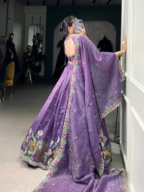 TRADITIONAL GOLD CRUSH THREAD EMBROIDERY LEHENGA CHOLI COLLECTION