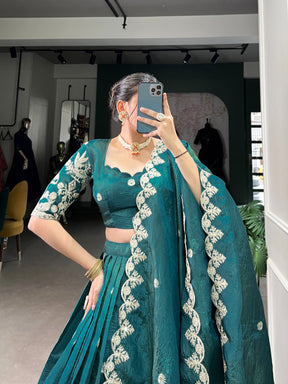 TRADITIONAL GOLD CRUSH THREAD EMBROIDERY LEHENGA CHOLI COLLECTION