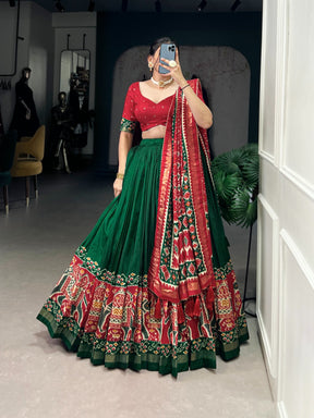 Patola Print Tussar Silk Lehenga Choli
