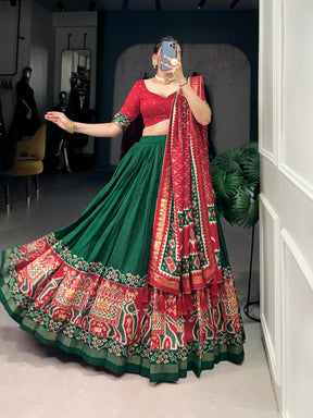 Patola Print Tussar Silk Lehenga Choli