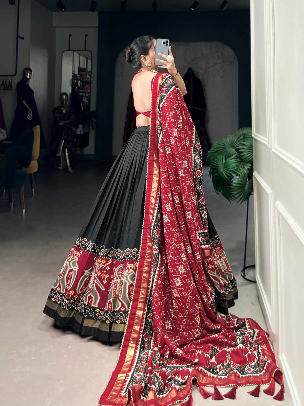 Patola Print Tussar Silk Lehenga Choli