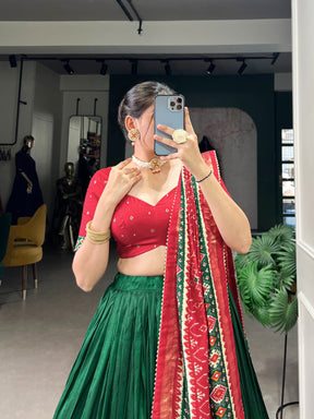 Patola Print Tussar Silk Lehenga Choli