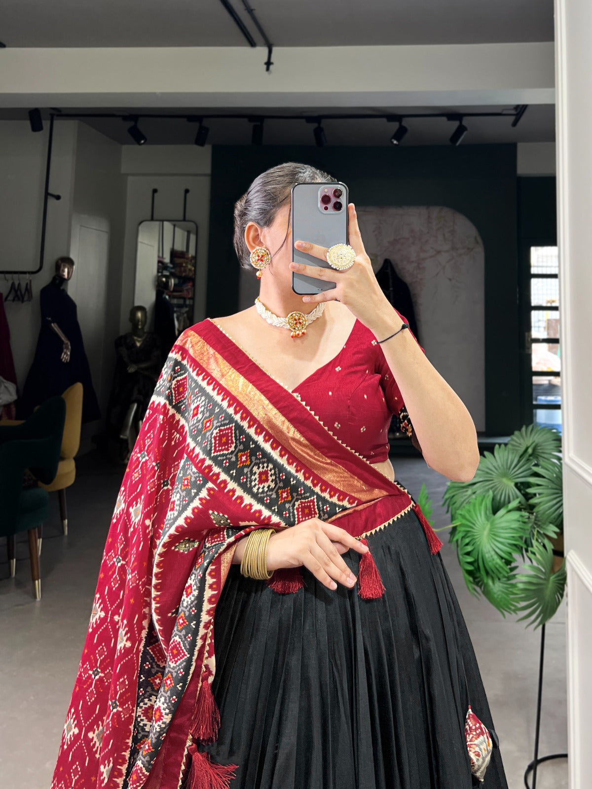Patola Print Tussar Silk Lehenga Choli
