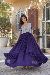 Lehenga With Readymade Slit Cut Kurti Set