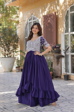 Lehenga With Readymade Slit Cut Kurti Set