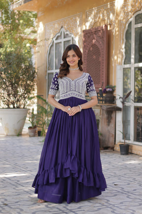 Lehenga With Readymade Slit Cut Kurti Set