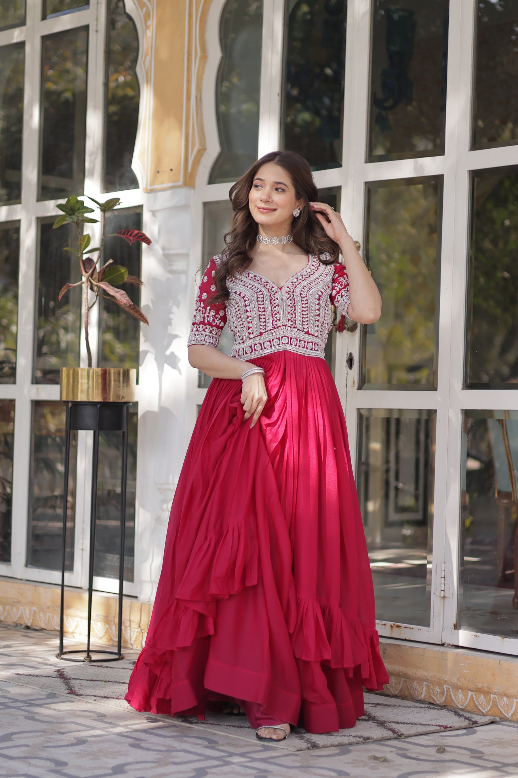 Lehenga With Readymade Slit Cut Kurti Set