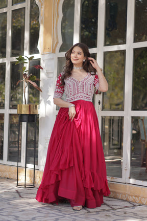 Lehenga With Readymade Slit Cut Kurti Set
