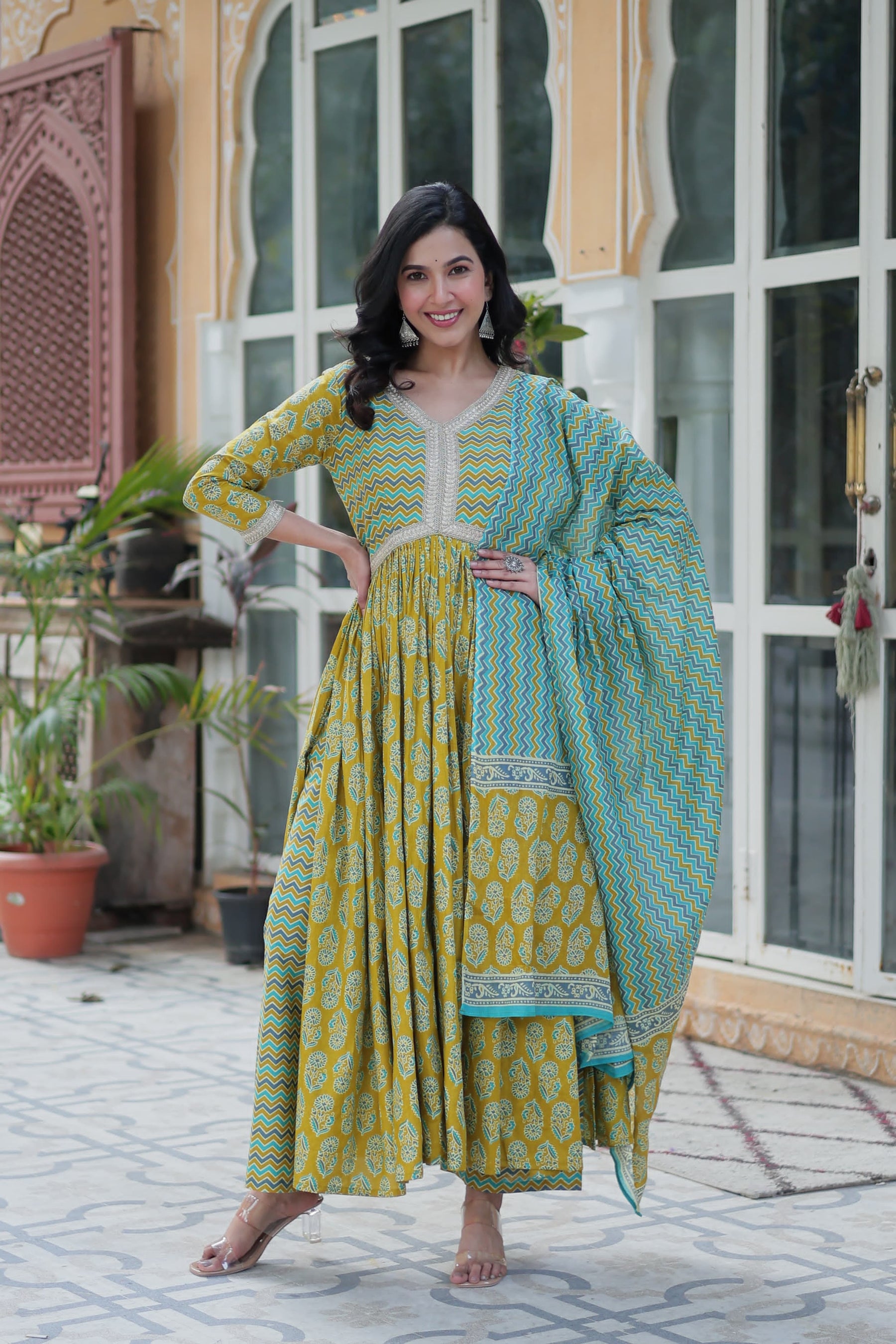 PREMIUM READYMADE COTTON KURTI SET WITH PANT & DUPATTA