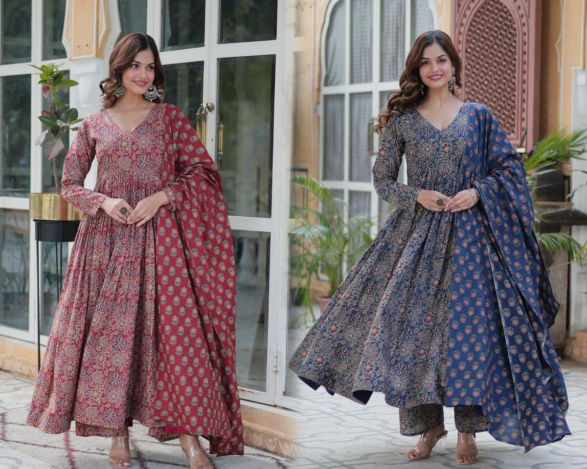 Premium Readymade Pure Cotton Kurti with Pant & Dupatta Set