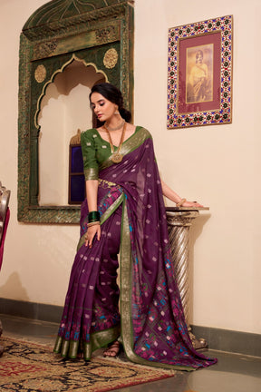 Kalamkari Print Sarees with Zari Weaving Border