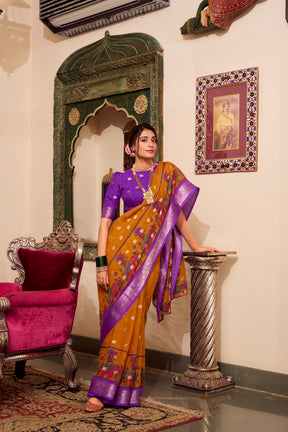 Kalamkari Print Sarees with Zari Weaving Border