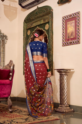 Kalamkari Print Sarees with Zari Weaving Border