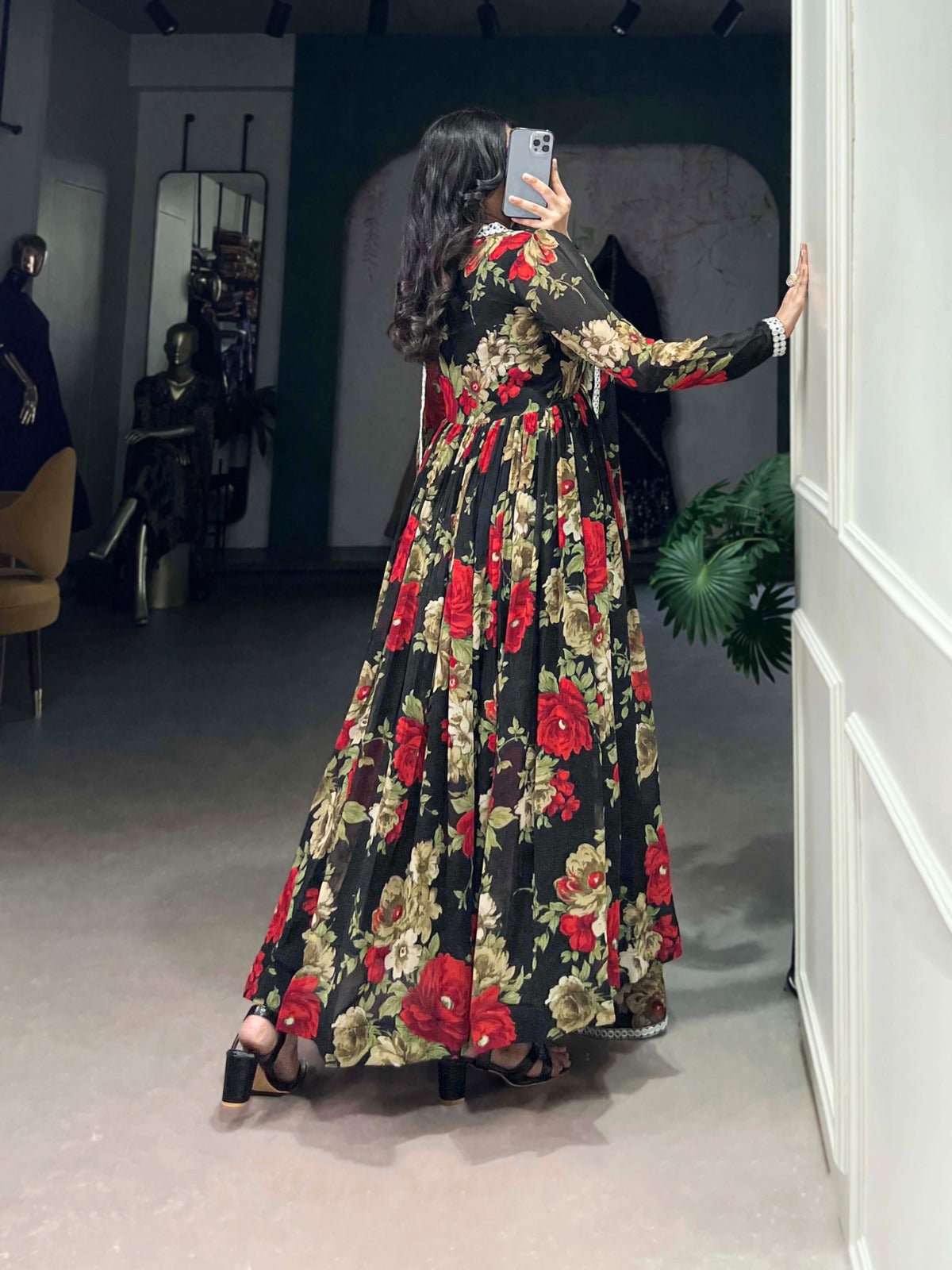 Georgette Floral Gown Collections