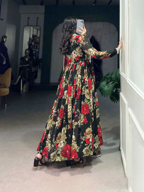 Georgette Floral Gown Collections