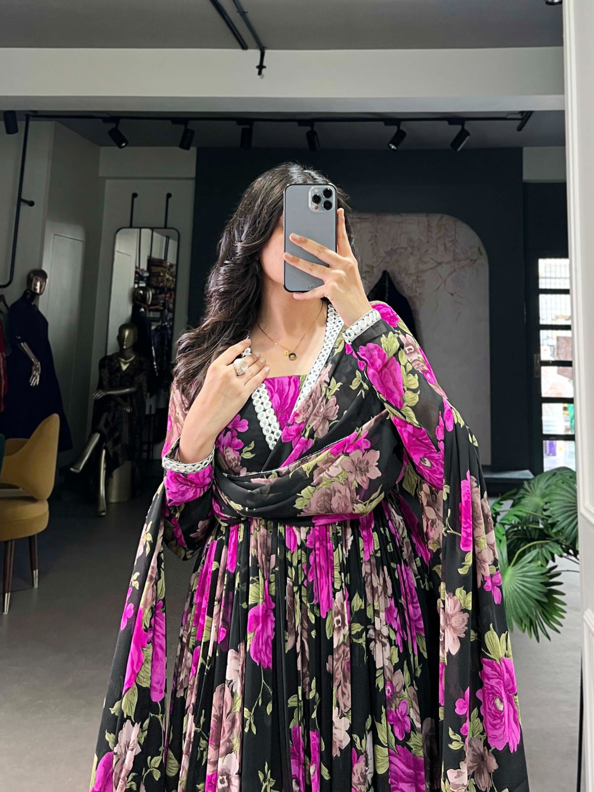 Georgette Floral Gown Collections