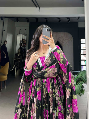 Georgette Floral Gown Collections