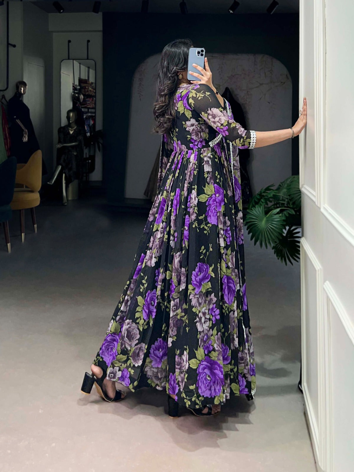 Georgette Floral Gown Collections