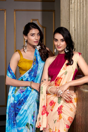 Satin Glow Printed Sarees