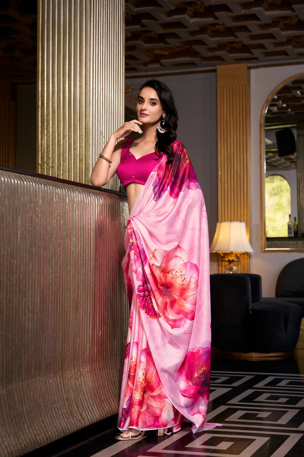 Satin Glow Printed Sarees