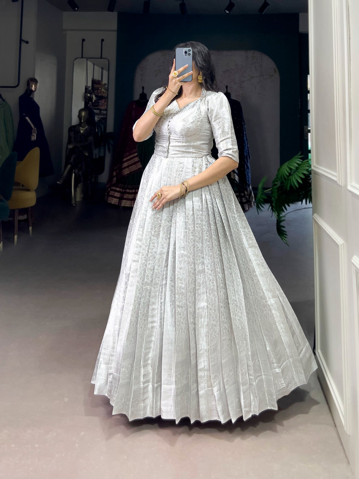 Kanjivaram Elegance with Modern Flair Gown