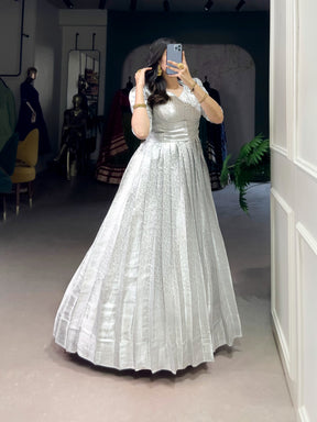 Kanjivaram Elegance with Modern Flair Gown