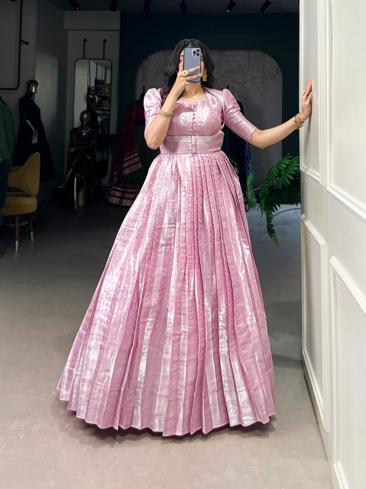 Kanjivaram Elegance with Modern Flair Gown
