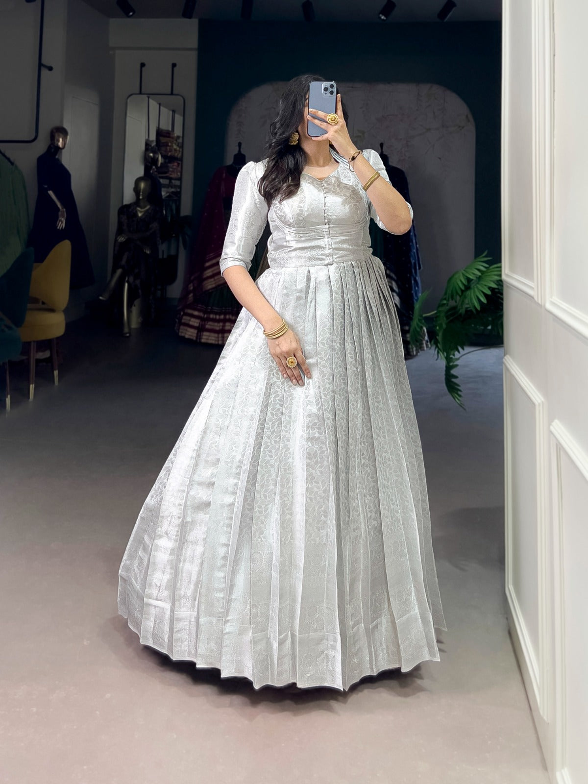 Kanjivaram Elegance with Modern Flair Gown