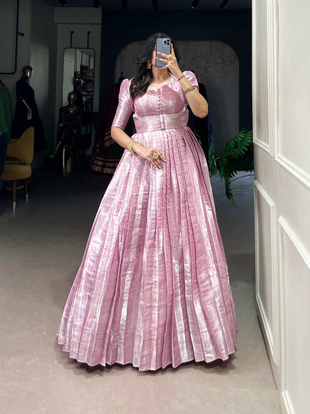 Kanjivaram Elegance with Modern Flair Gown