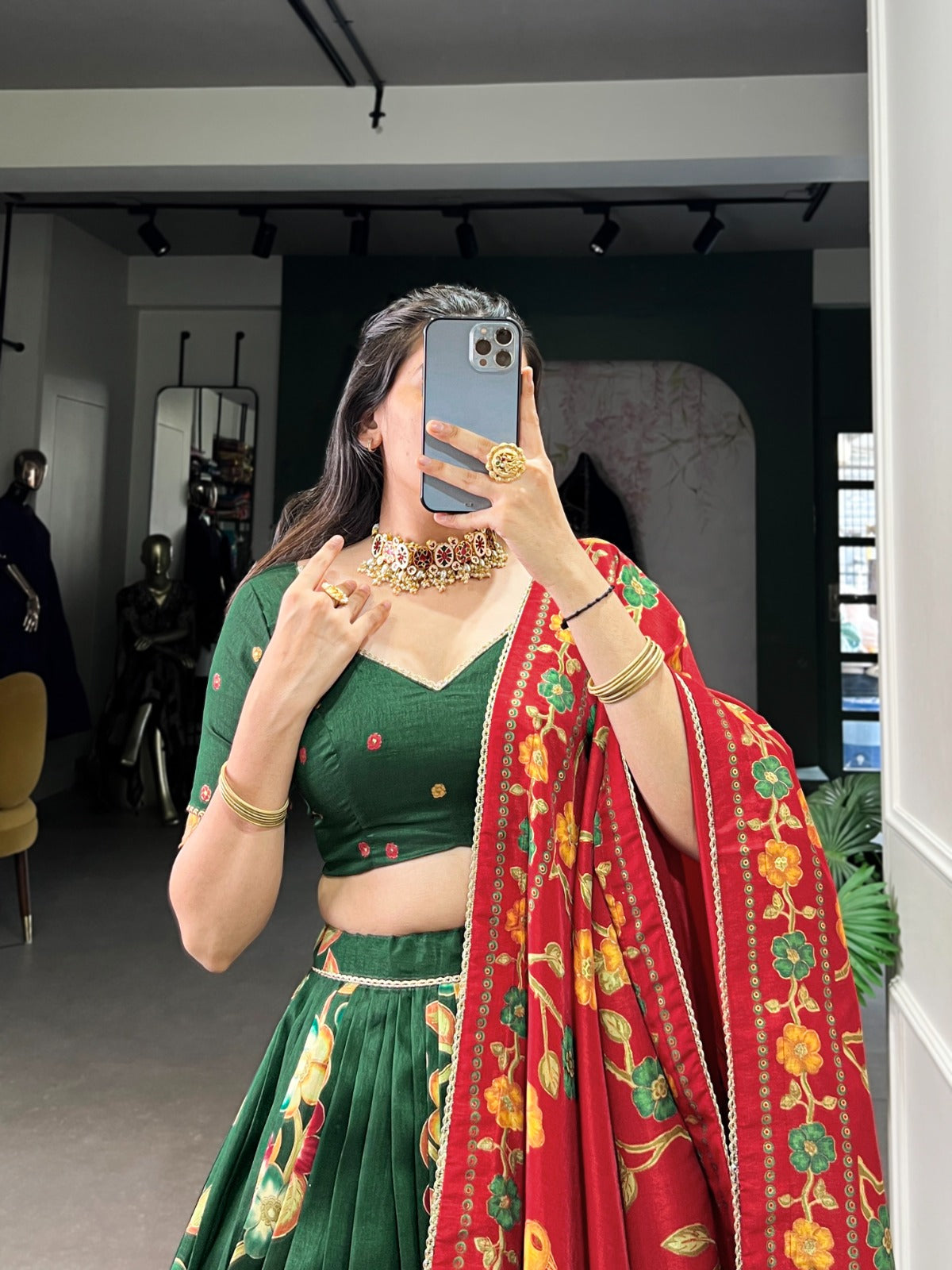 Traditional Tussar Silk Lehenga Choli Collection