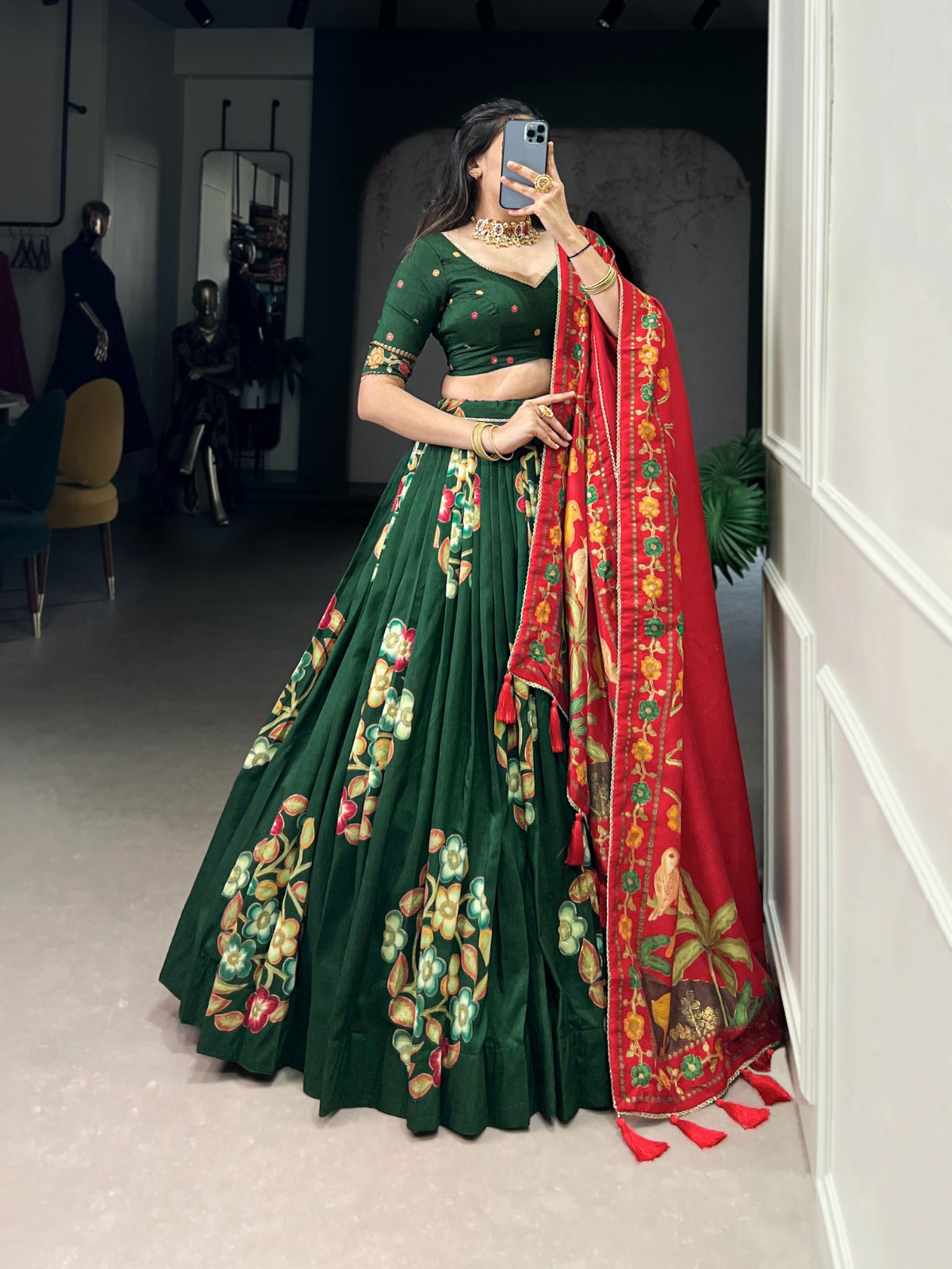 Traditional Tussar Silk Lehenga Choli Collection