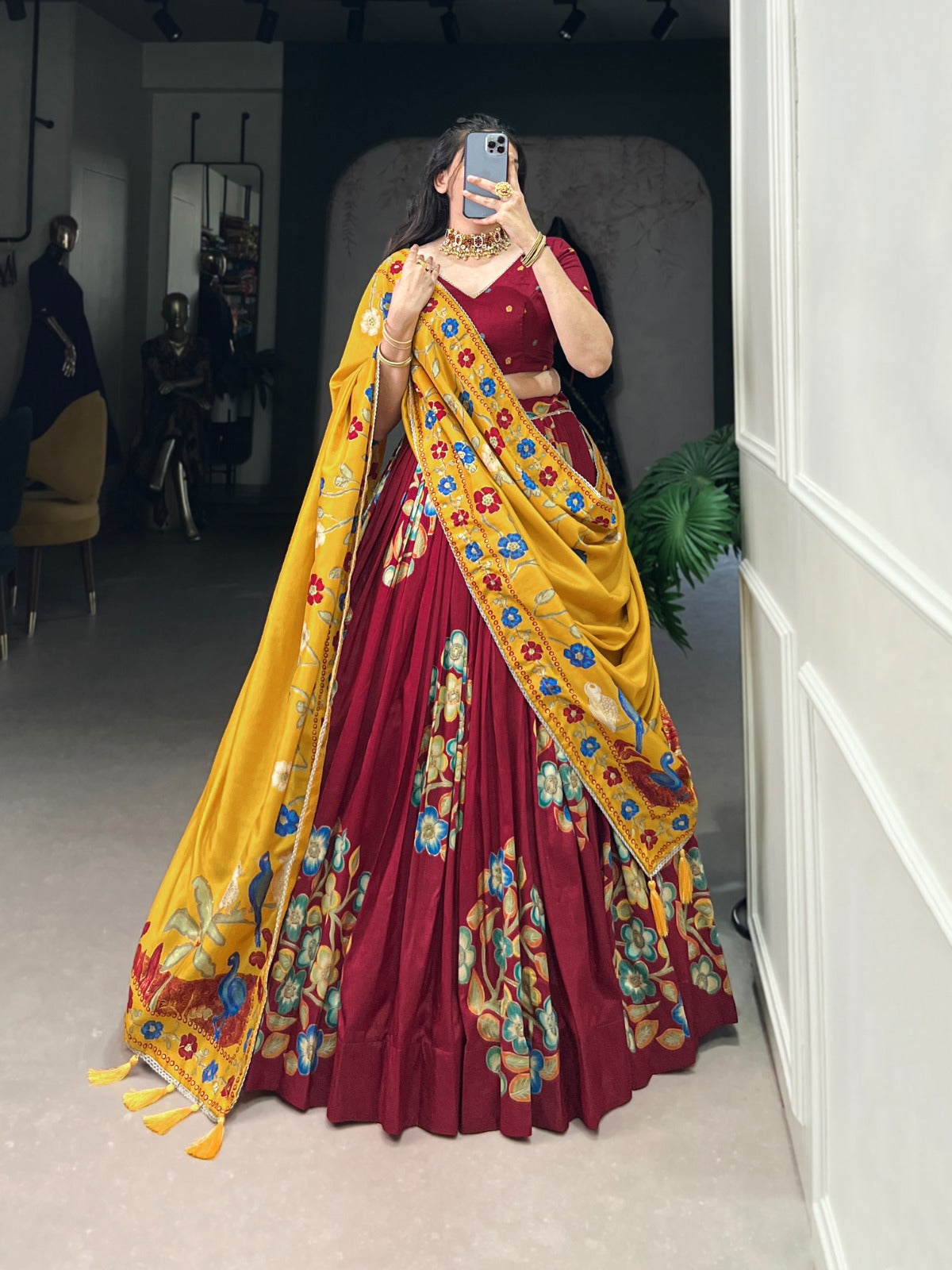 Traditional Tussar Silk Lehenga Choli Collection