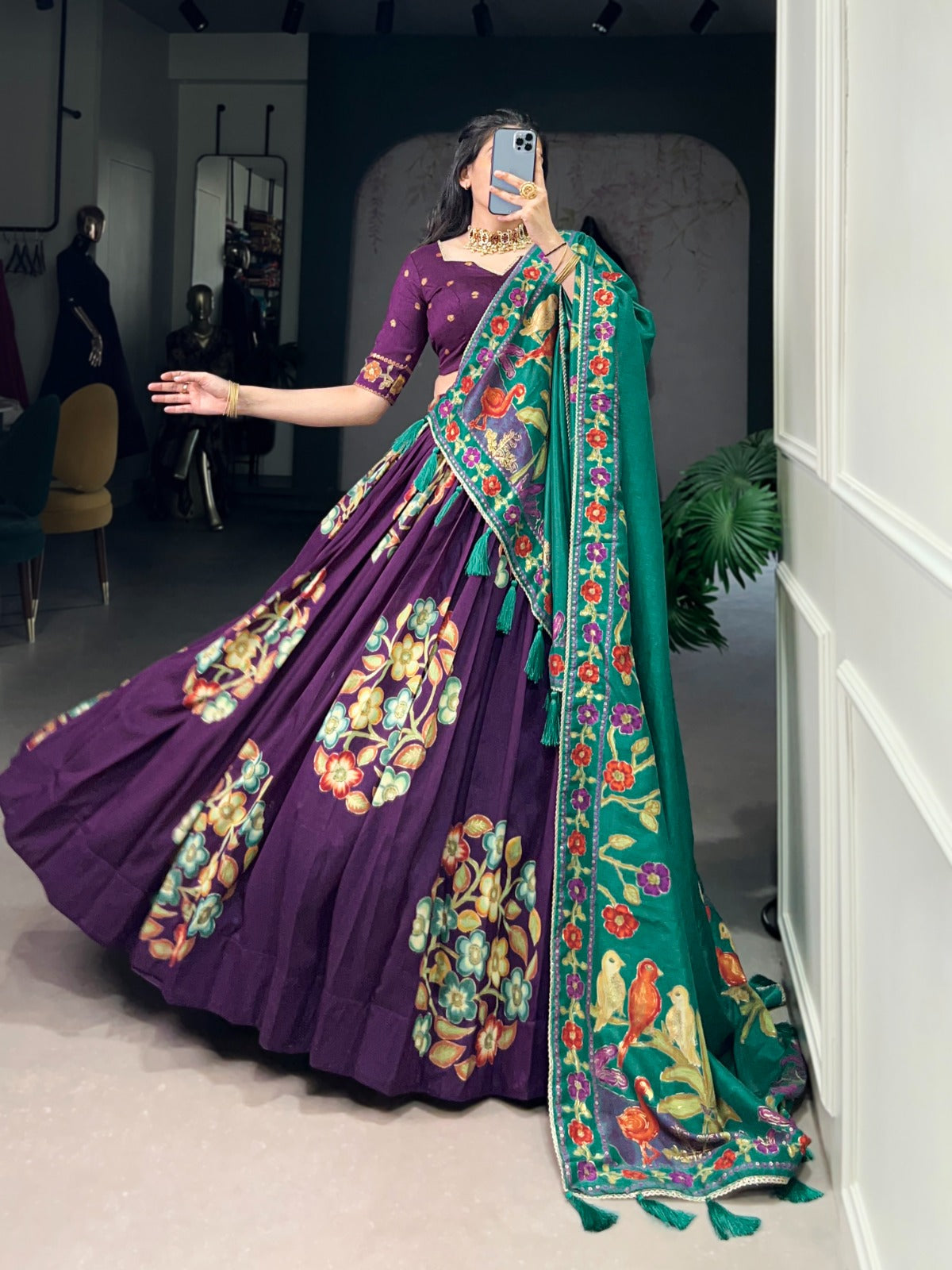 Traditional Tussar Silk Lehenga Choli Collection