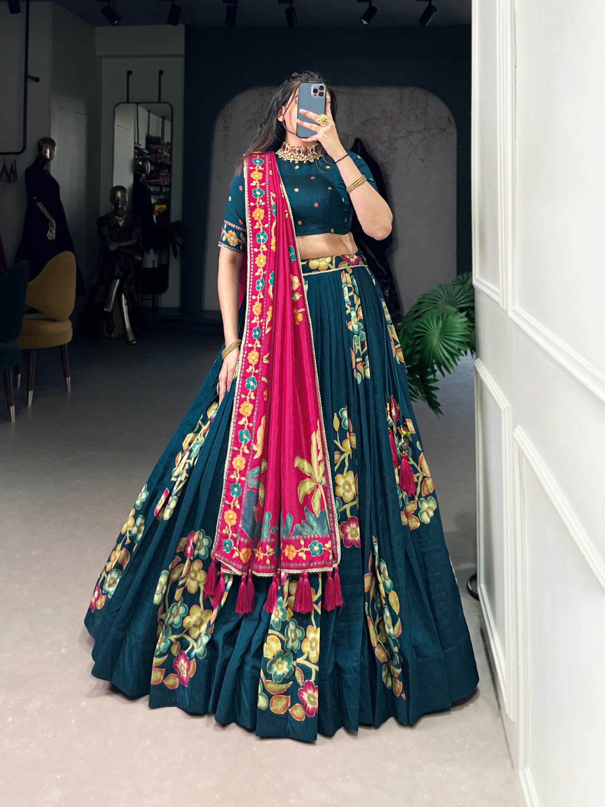 Traditional Tussar Silk Lehenga Choli Collection