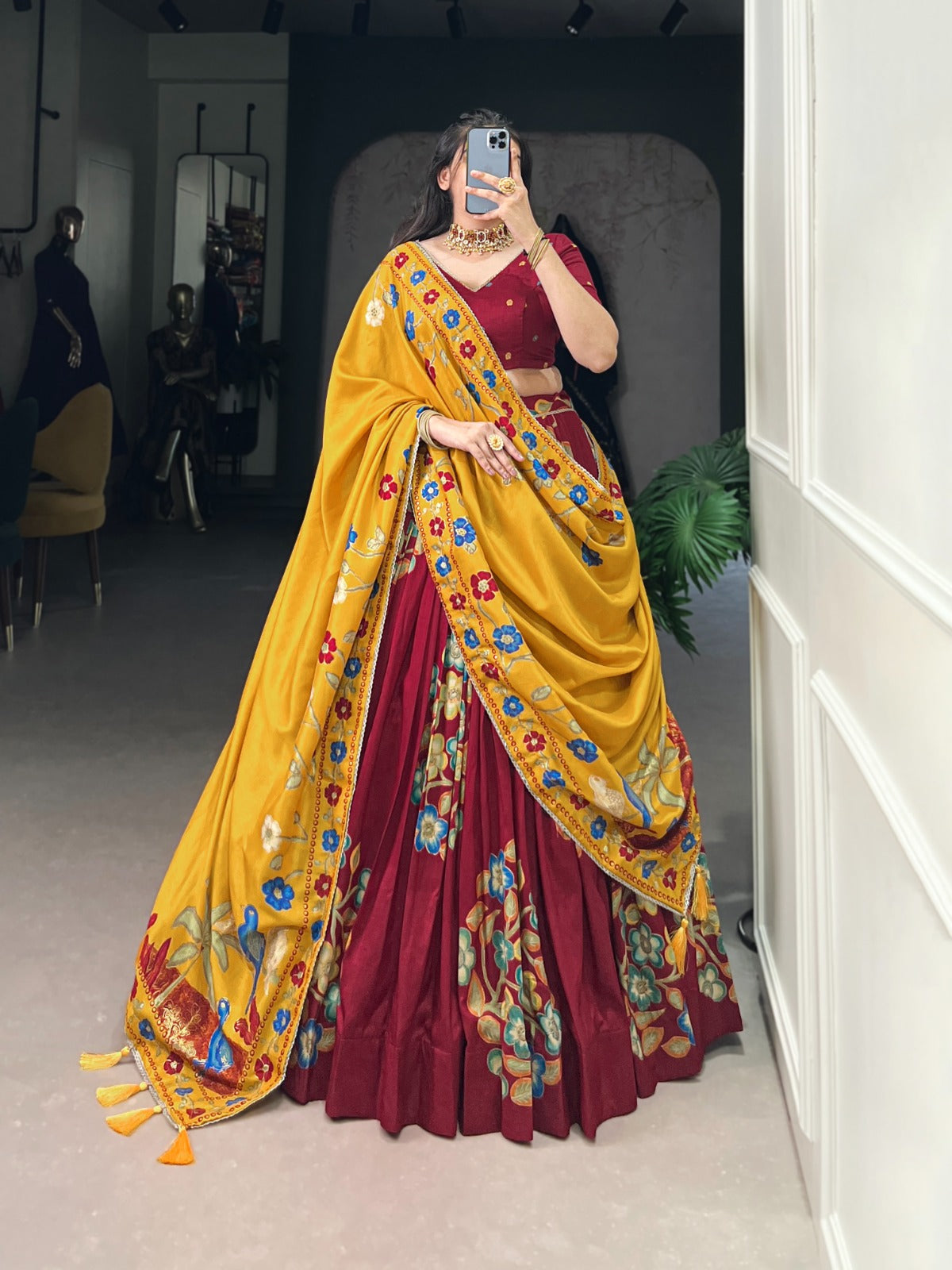 Traditional Tussar Silk Lehenga Choli Collection