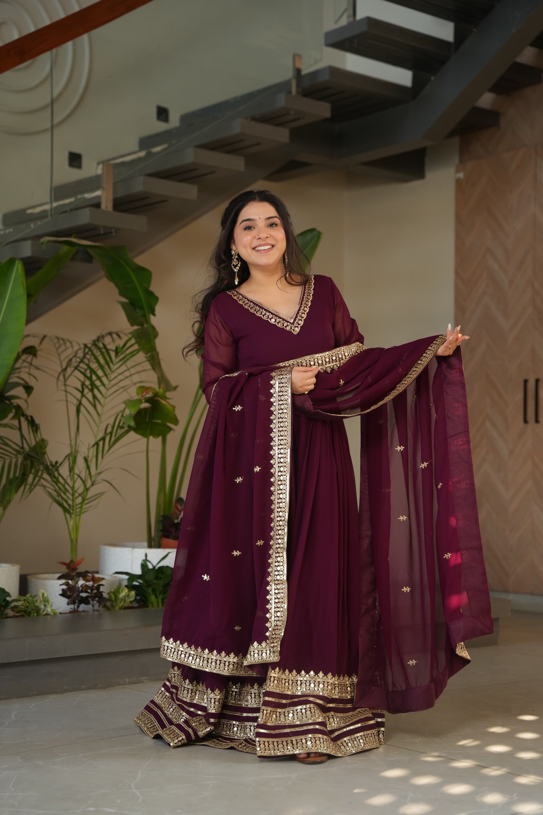 Premium Designer Readymade Gown with Dupatta
