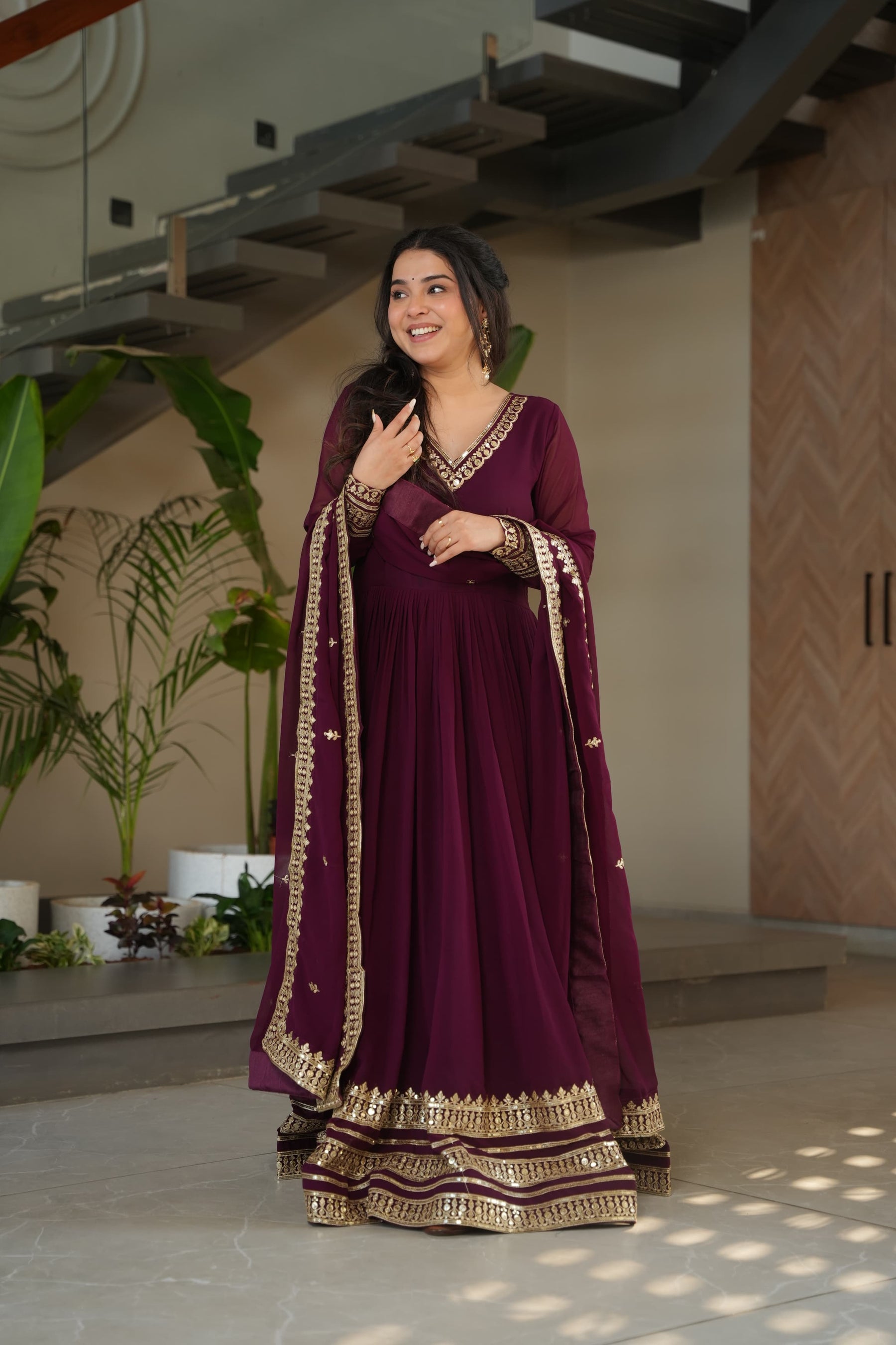 Premium Designer Readymade Gown with Dupatta