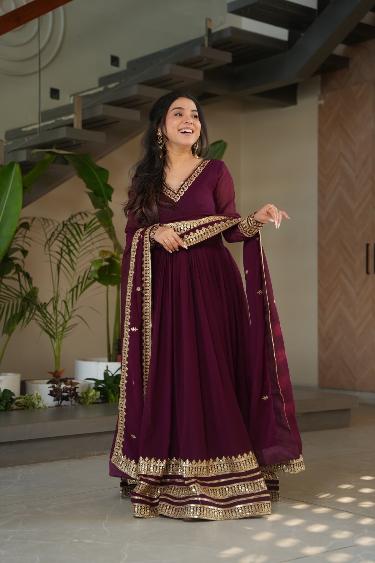 Premium Designer Readymade Gown with Dupatta