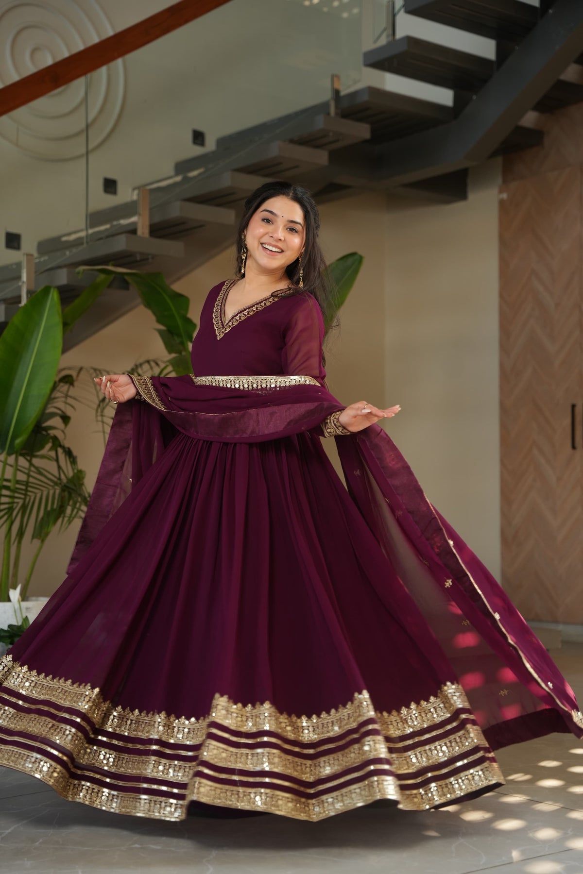 Premium Designer Readymade Gown with Dupatta