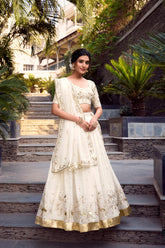 Off-White Designer Lehenga Choli with Dupatta