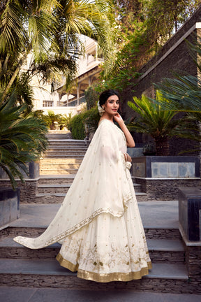 Off-White Designer Lehenga Choli with Dupatta