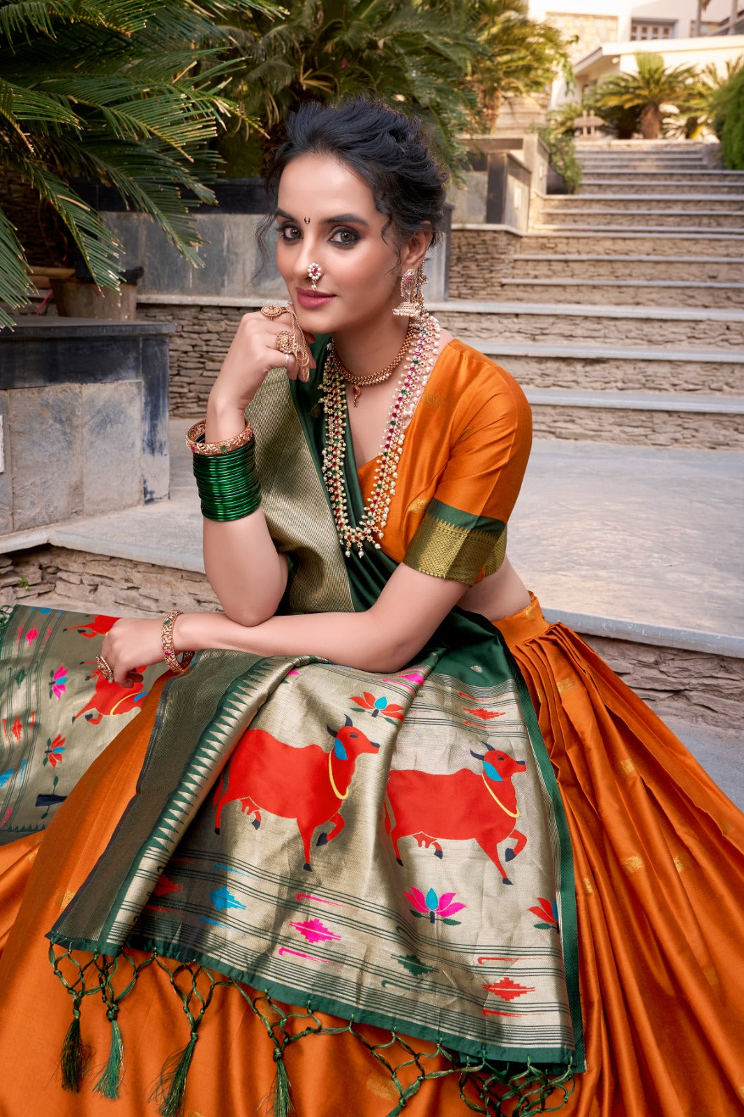 Paithani Jacquard Silk Lehenga Choli Set