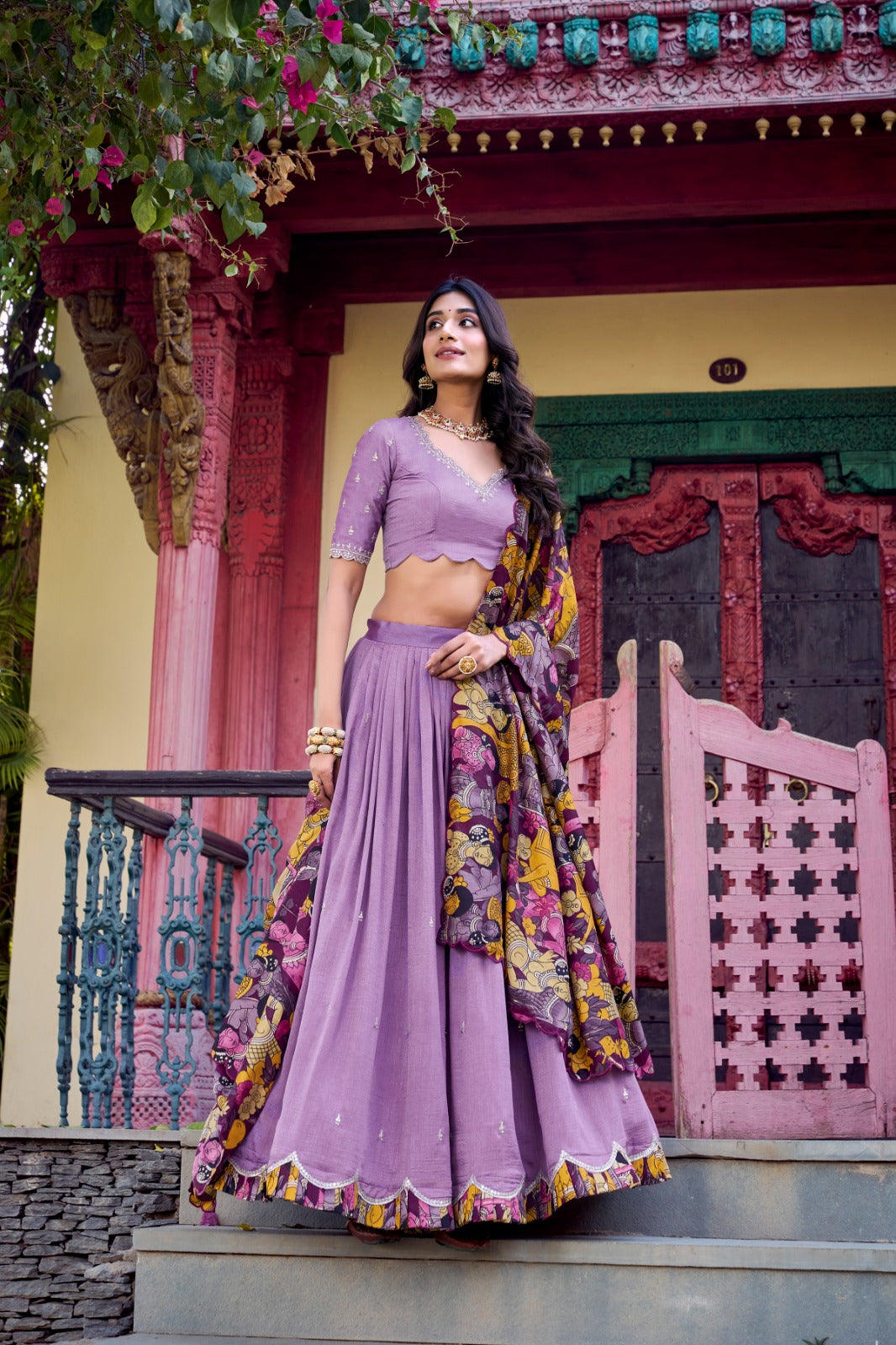 KALAMKARI ELEGANCE LEHENGA CHOLI FOR BRIDESMAIDS