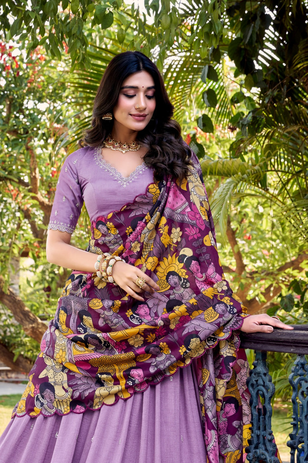 KALAMKARI ELEGANCE LEHENGA CHOLI FOR BRIDESMAIDS