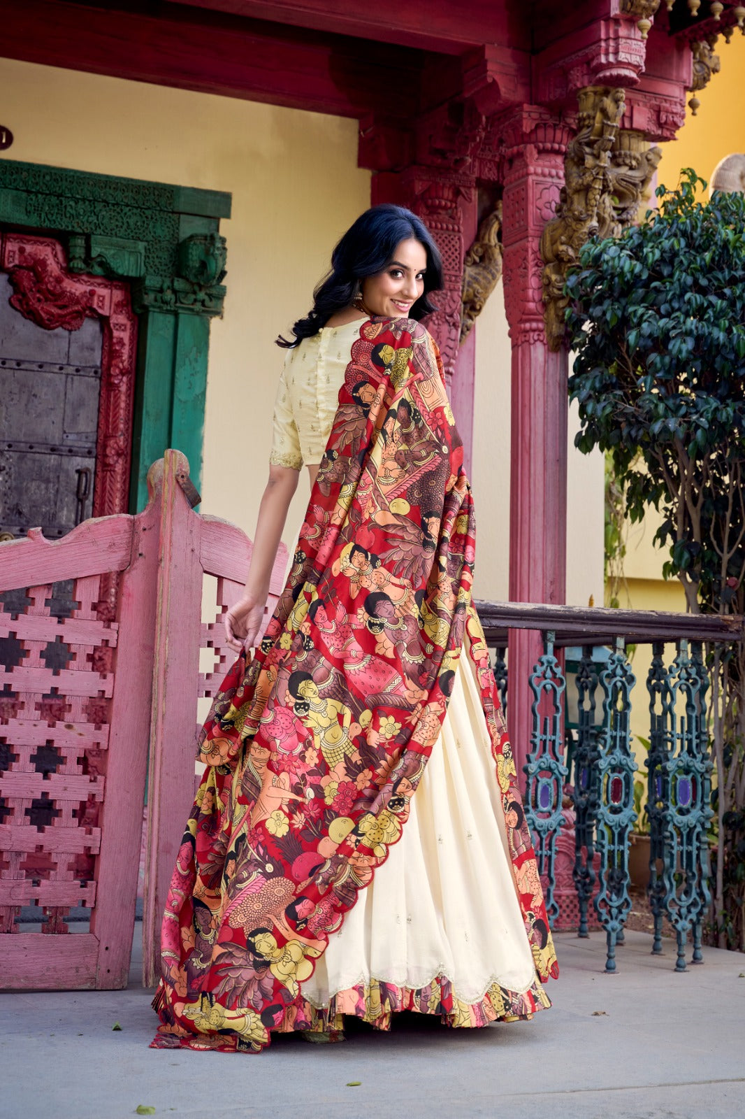 KALAMKARI ELEGANCE LEHENGA CHOLI FOR BRIDESMAIDS