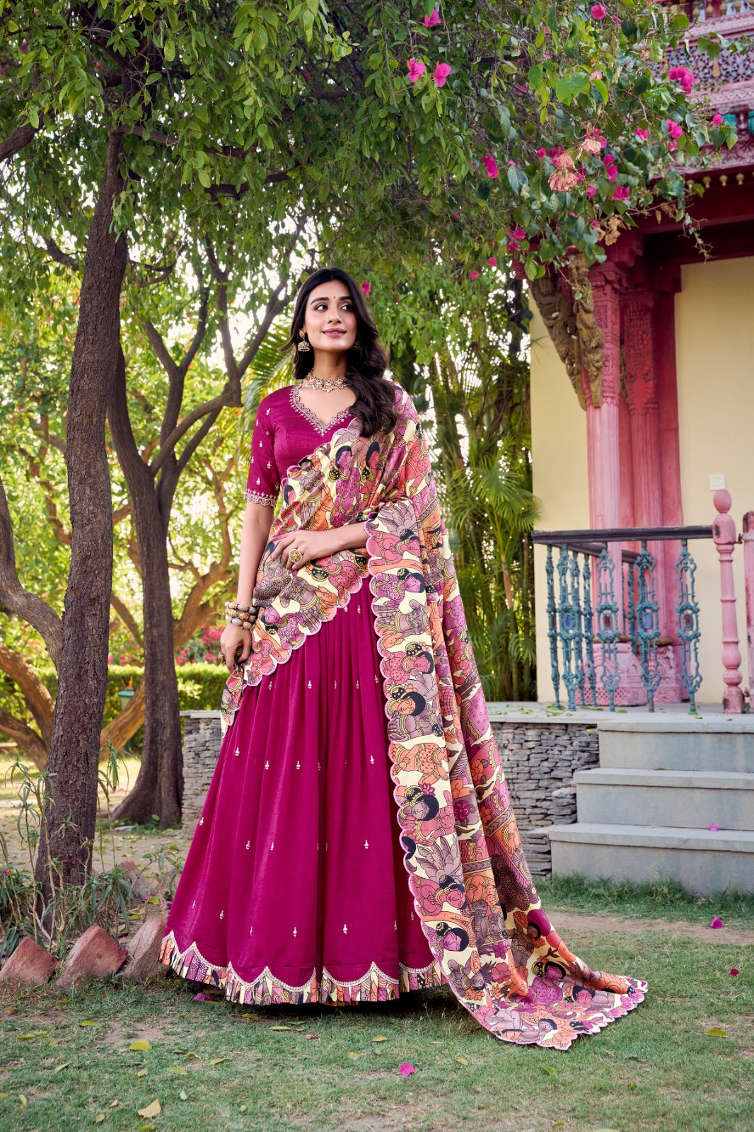 KALAMKARI ELEGANCE LEHENGA CHOLI FOR BRIDESMAIDS