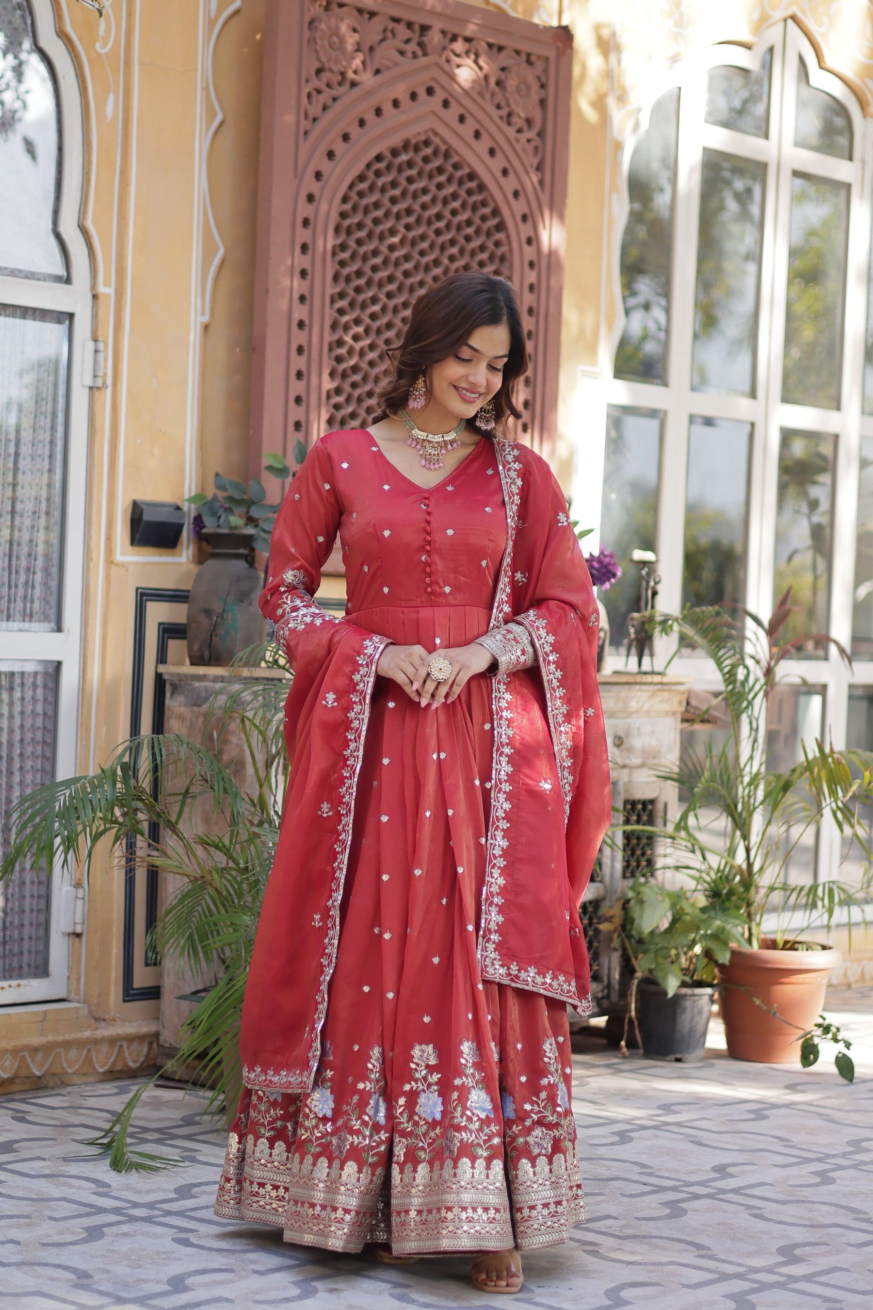 Premium Readymade Gown With Dupatta Set